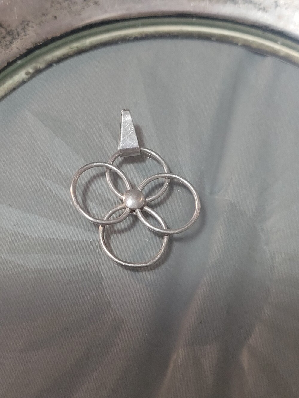 Sterling Silver Floral Loop Pendant And Earrings- Silver